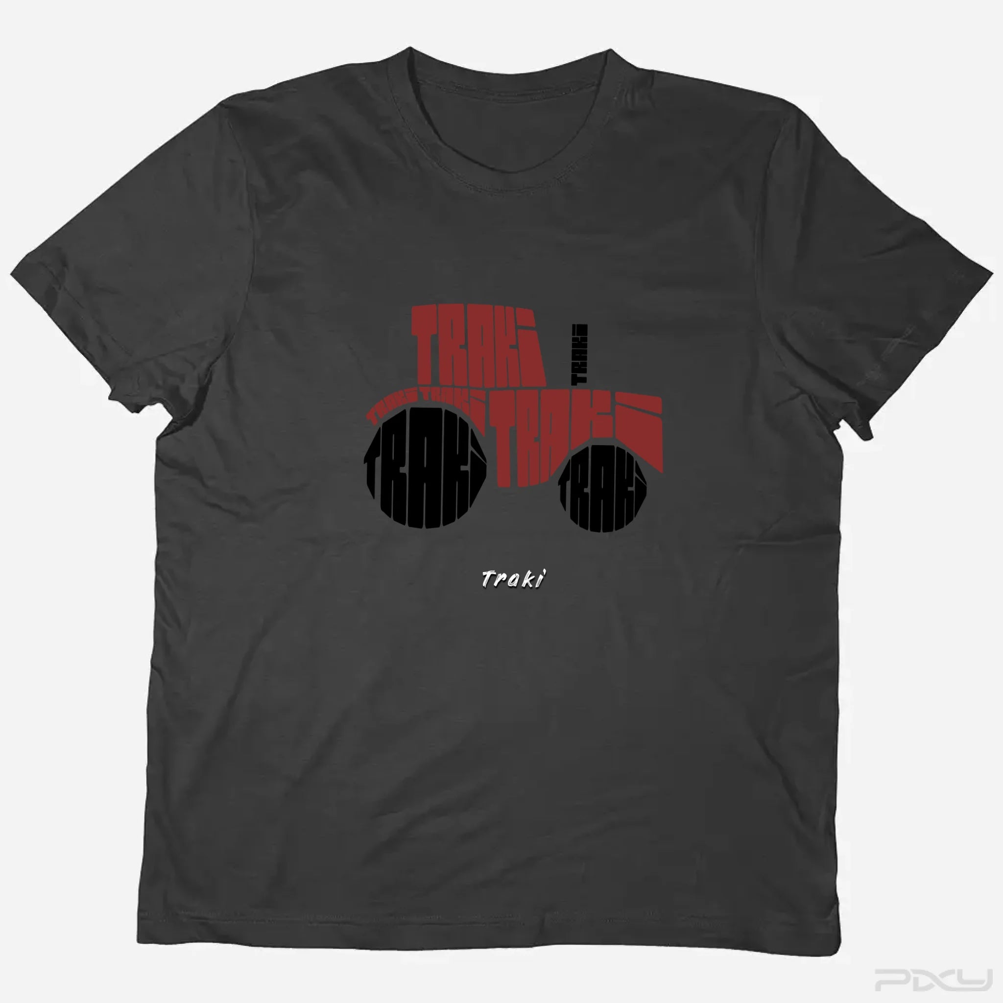 Traktor saját feliratos egyedi férfi póló Kecskemét